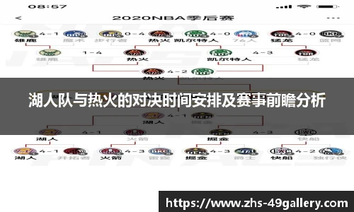 湖人队与热火的对决时间安排及赛事前瞻分析
